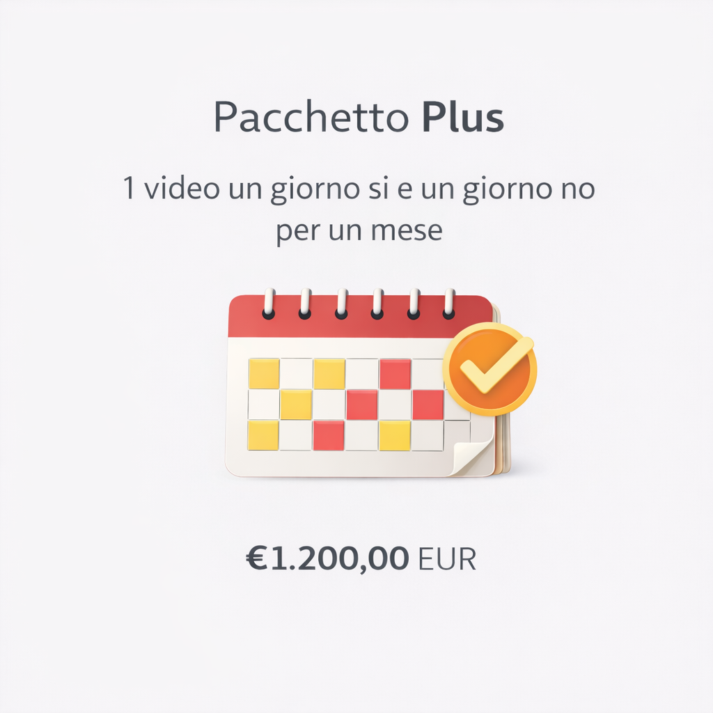 Pacchetto plus : 1 video un giorno si e un giorno no per un mese