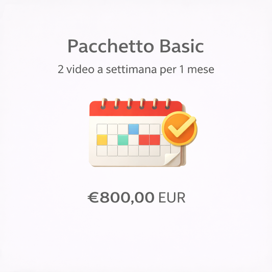 Pacchetto basic: 2 video a settimana per 1 mese
