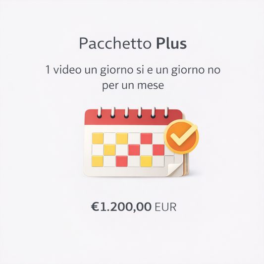 Pacchetto plus : 1 video un giorno si e un giorno no per un mese