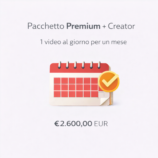 Pacchetto premium + creator: 1 video al giorno per 1 mese