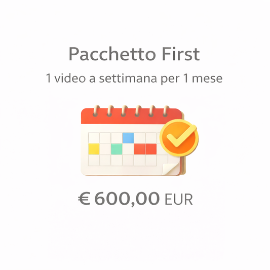 Pacchetto First: 1 video a settimana per 1 mese